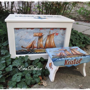 Vitorlás játéktároló láda - játék & sport - babalátogató ajándékcsomag - Meska.hu