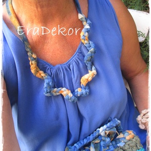 Batikolt, kékes türkiz nyakláncok - ékszer - nyaklánc - medálos nyaklánc - Meska.hu