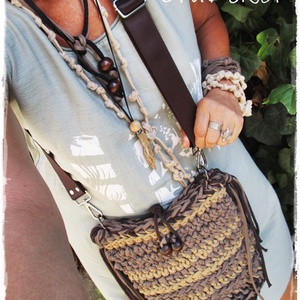 Rusztikus,  bohém táska - táska & tok - kézitáska & válltáska - tarisznya - Meska.hu