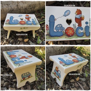 Labdás, autós mesék, névre szóló sámlik kisfiúknak babalátogatásra - otthon & életmód - babaszoba, gyerekszoba - gyerek szék, sámli - Meska.hu