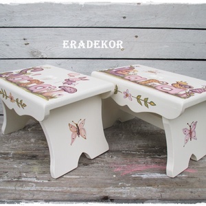 A repülő nyuszi meséje, névre szóló sámlik  keresztelőre - otthon & életmód - babaszoba, gyerekszoba - gyerek szék, sámli - Meska.hu