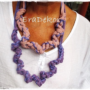 Rusztikus textil  nyakláncok   1db - ékszer - nyaklánc - medálos nyaklánc - Meska.hu