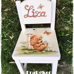 Bébi állatokkal festett  székek kislányoknak, Otthon & Lakás, Babaszoba, gyerekszoba, Gyerek szék, sámli, Festett tárgyak, MESKA