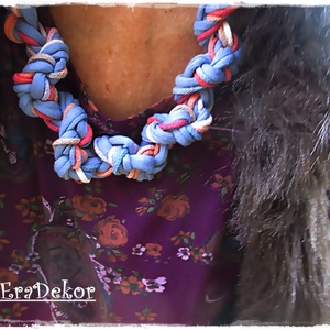 Rusztikus textil  nyakláncok   1db - ékszer - nyaklánc - medálos nyaklánc - Meska.hu