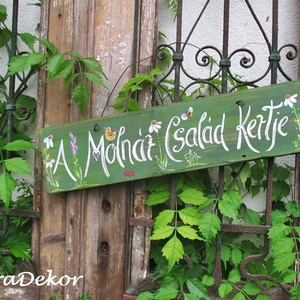 Virágos, kerti felirat, fatábla - otthon & életmód - ház & kert - isten hozott tábla - Meska.hu