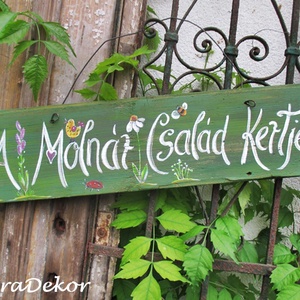 Virágos, kerti felirat, fatábla - otthon & életmód - ház & kert - isten hozott tábla - Meska.hu