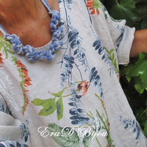  Textil  nyaklánc kék árnyalat  - ékszer - nyaklánc - medálos nyaklánc - Meska.hu