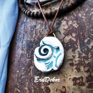 Rusztikus fehér, virág nyaklánc - ékszer - nyaklánc - medálos nyaklánc - Meska.hu