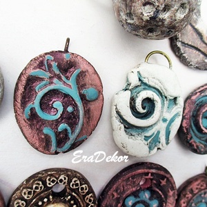 Rusztikus fehér, virág nyaklánc - ékszer - nyaklánc - medálos nyaklánc - Meska.hu