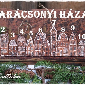 Havas  karácsonyi falu 3db - karácsony - karácsonyi lakásdekoráció - karácsonyfadíszek - Meska.hu