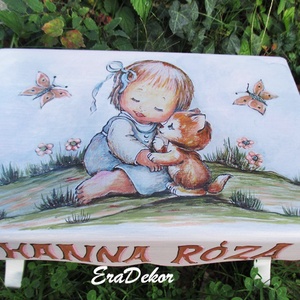 Szeretem a cicámat,  sámli a neveddel kislányoknak - játék & sport - babalátogató ajándékcsomag - Meska.hu