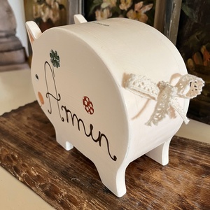 Pénzgyűjtő malacpersely gyerekeknek születésnapra, névnapra, ovis ballagásra - esküvő - emlék & ajándék - nászajándék - esküvői pénzátadó doboz - Meska.hu