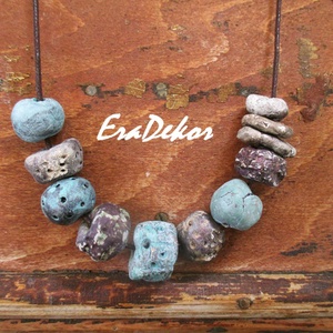 2db Rusztikus türkiz bohémia - ékszer - nyaklánc - hosszú nyaklánc - Meska.hu