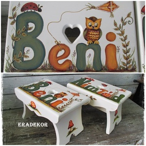  Sámli a neveddel,  kisfiúknak  karácsonyra, Otthon & Életmód, Babaszoba, gyerekszoba, Gyerek szék, sámli, Festett tárgyak, MESKA