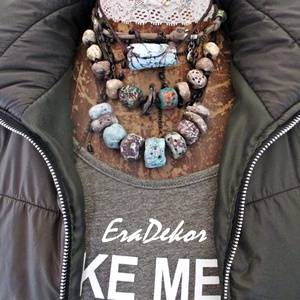 2db Bohém romantika nyaklánc türkiz, szürke - ékszer - nyaklánc - hosszú nyaklánc - Meska.hu 2db Bohém romantika nyaklánc türkiz, szürke - ékszer - nyaklánc - hosszú nyaklánc - Meska.hu