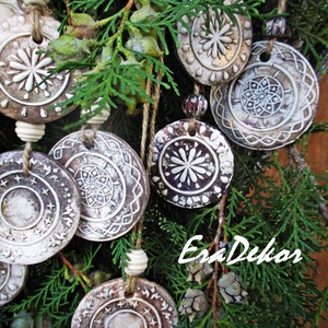 Rusztikus karácsonyfadíszek 10db - karácsony - karácsonyi lakásdekoráció - karácsonyfadíszek - Meska.hu