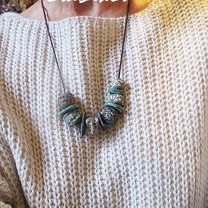 Rusztikus bohém fantázia türkiz - ékszer - nyaklánc - medálos nyaklánc - Meska.hu