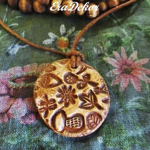 2 oldalas Virág nyaklánc kék - ékszer - nyaklánc - medálos nyaklánc - Meska.hu