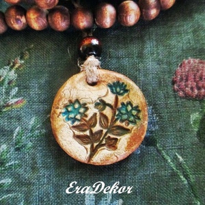 2 oldalas Virág nyaklánc kék - ékszer - nyaklánc - medálos nyaklánc - Meska.hu