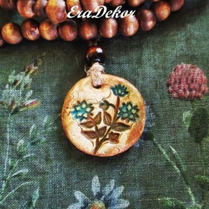 2 oldalas Virág nyaklánc kék - Meska.hu