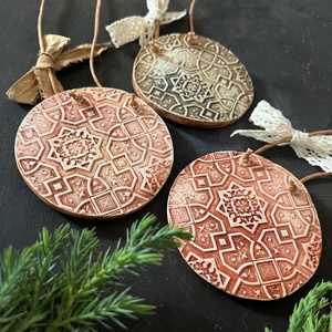 Rusztikus karácsonyfadíszek 3db - karácsony - karácsonyi lakásdekoráció - karácsonyfadíszek - Meska.hu