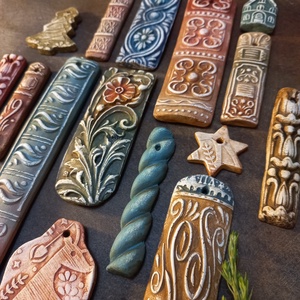 Rusztikus ornamentika - karácsonyfadíszek 16 db/szett - karácsony - karácsonyi lakásdekoráció - karácsonyfadíszek - Meska.hu