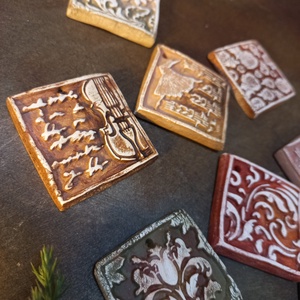 Rusztikus ornamentika - karácsonyfadíszek 8 db/szett - karácsony - karácsonyi lakásdekoráció - karácsonyfadíszek - Meska.hu