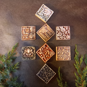 Rusztikus ornamentika - karácsonyfadíszek 8 db/szett - Meska.hu