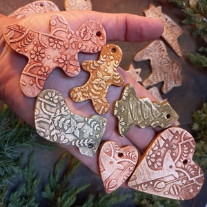 Tradicionális rusztikus karácsonyfadíszek 18 db/szett - karácsony - karácsonyi lakásdekoráció - karácsonyfadíszek - Meska.hu