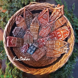 Rusztikus ornamentika - karácsonyfadíszek 16 db/szett - karácsony - karácsonyi lakásdekoráció - karácsonyfadíszek - Meska.hu