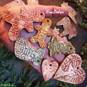 Tradicionális rusztikus karácsonyfadíszek 18 db/szett - Meska.hu