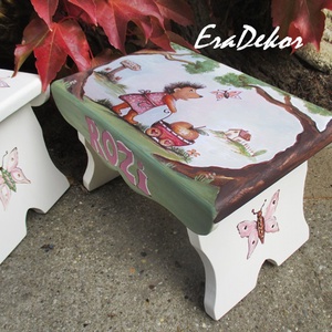 Lányos sünis sámli a neveddel - játék & sport - keresztelőajándékok - Meska.hu