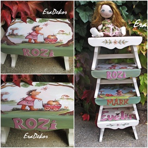 Lányos sünis sámli a neveddel - Meska.hu