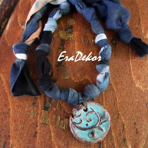 Türkiz csiga nyaklánc - ékszer - nyaklánc - hosszú nyaklánc - Meska.hu