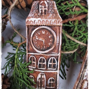 Vintage  karácsonyi házak 1db karácsonyfadísz - Meska.hu