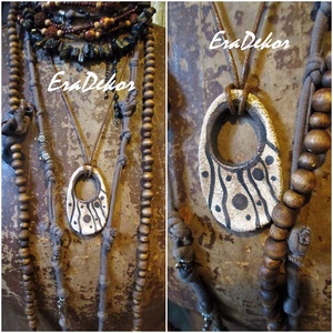 Egyedi rusztikus nyaklánc, Ékszer, Nyaklánc, Medálos nyaklánc, Festett tárgyak, MESKA