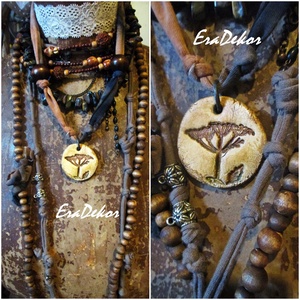 Egyedi, natúr  virágnyaklánc, Ékszer, Nyaklánc, Hosszú nyaklánc, Ékszerkészítés, Kerámia, MESKA