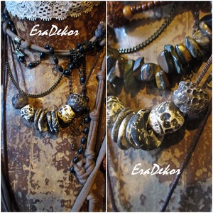 Rusztikus szürke és fekete árnyalatok , Ékszer, Nyaklánc, Hosszú nyaklánc, Ékszerkészítés, Kerámia, MESKA