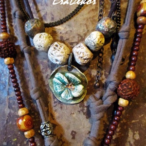  Türkiz virág nyaklánc - ékszer - nyaklánc - hosszú nyaklánc - Meska.hu