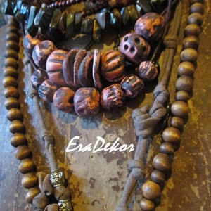 Rusztikus barna árnyalatok 2db - ékszer - nyaklánc - hosszú nyaklánc - Meska.hu