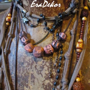 Rusztikus barna árnyalatok 2db - ékszer - nyaklánc - hosszú nyaklánc - Meska.hu