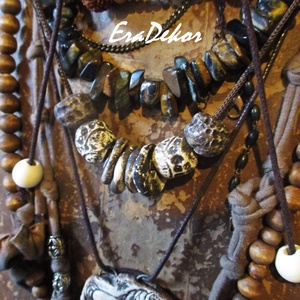 Rusztikus szürke és fekete árnyalatok  - ékszer - nyaklánc - hosszú nyaklánc - Meska.hu