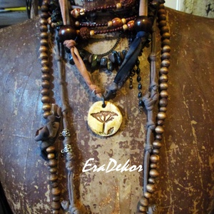 Egyedi, natúr  virágnyaklánc - ékszer - nyaklánc - hosszú nyaklánc - Meska.hu