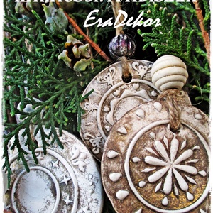 Rusztikus karácsonyfadíszek 6db - Meska.hu