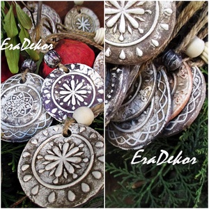 Rusztikus karácsonyfadíszek 10db - Meska.hu