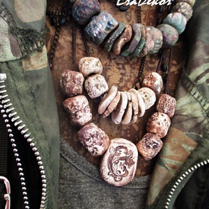 Rusztikus beige árnyalatok  - ékszer - nyaklánc - hosszú nyaklánc - Meska.hu