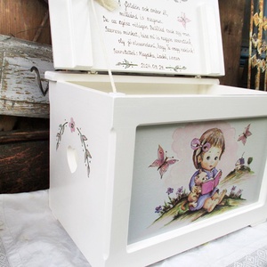 Cicás  játéktároló láda kislányok keresztelőjére - Meska.hu