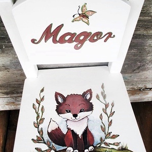 Festett rókás  szék  kisfiúknak 1db - Meska.hu