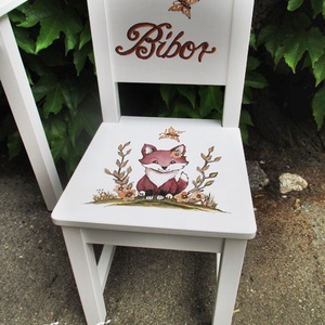 Festett rókakislányos  szék 1db - Meska.hu