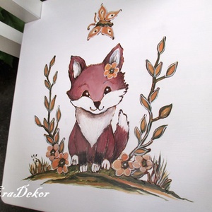 Festett rókakislányos  szék 1db - baba - mama - babaszobabútor - gyerek szék, sámli - Meska.hu